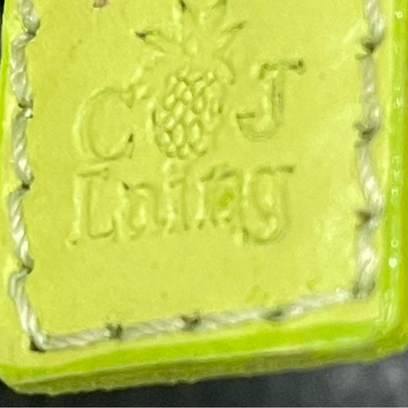 CJ Laing vintage linen and leather palm tree bag! - Picture 3 of 7